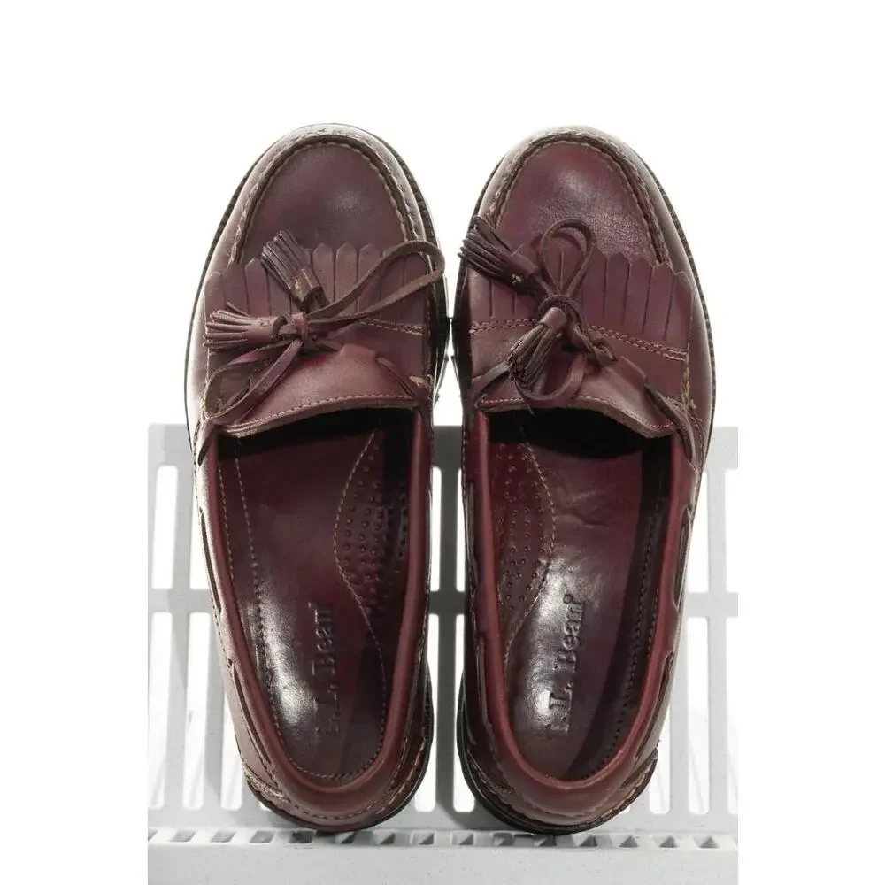 Vintage VTG LL Bean Tassel vibram Loafers Men's Sz 8.5D Shoes L.L. Bean